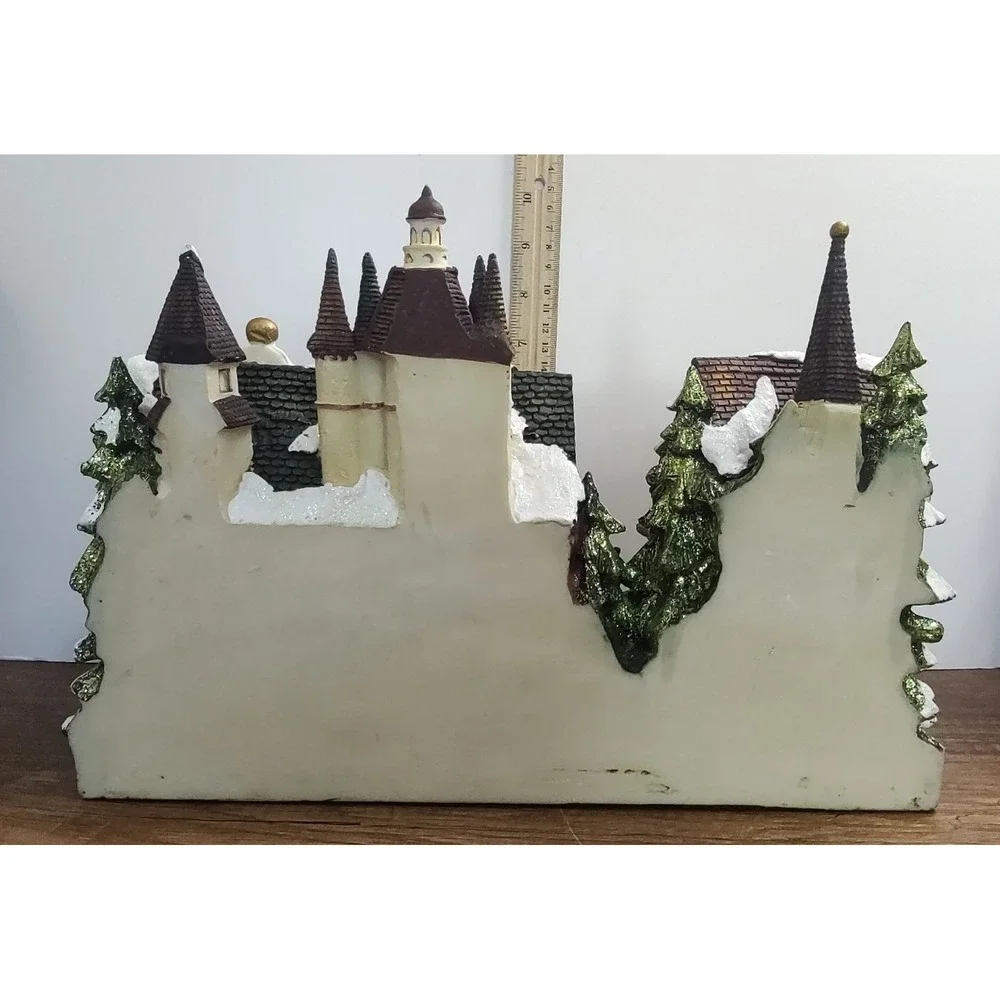 Light Up Christmas Village Cobblestone Street Horse And Carriage Town Scene